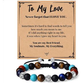 To Mens Boys Bracelet Gifts for Son, Boyfriend, Husband, Brother, My Man, My Love, Soulmate, Dad, Grandson, Fiance, Uncle, Graduation Father's Day Christmas Birthday Gift for Men Boys Teens
