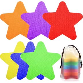 Outus 48 Pieces Stars Shape Carpet Markers 4 Inch School Teachers Classroom Floor Color Marker Star Carpet Mark for Kindergarten and Preschool