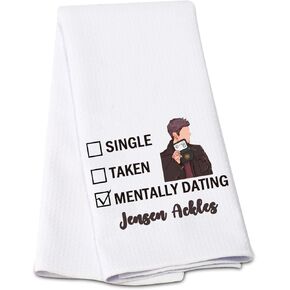 G2TUP Jensen هدية ملهمة للمواعدة العقلية Jensen A حقيبة مكياج Dean Winchester Fan حقيبة مستحضرات التجميل Jensen A Merch (Jensen A White Bag)