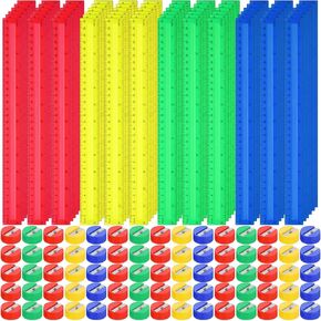 PerKoop 200 Sets School Supplies Set 200 Pcs Mini Round Manual Pencil Sharpener Bulk 200 Pcs 12 Inch Plastic Rulers for Back to School Kids Classroom Office Supplies, Assorted Colors(Classic Styles)