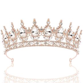 TOBATOBA Purple Tiaras and Crowns for Women, Crystal Wedding Tiara for Bride Queen Crown, Royal Princess Quinceanera Headpieces for Birthday Prom Pageant Halloween Cosplay