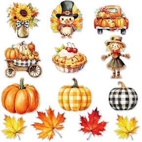 24 Pieces of Thanksgiving Decorations - Classroom Bulletin Board Decorations Cutouts Halloween Pumpkin Decorations Fall Bulletin Board Decorations Fall Thanksgiving