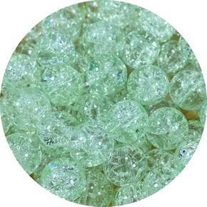 100pcs Crackle Glass Beads 8mm Crystal Glass Beads for Jewelry Making Round Spacer Beads Glass Crafts Beads Bulk Beads for Necklace Bracelet Earrings DIY Jewelry Crafts Making (White)