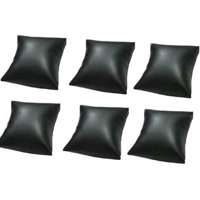 6Pcs 3.15 x 3.5inch Black PU Leather Bracelet Watch Pillow Jewelry Display Accessories Tray Pads Bangle Bracelet Stand Holder Storage Organizer