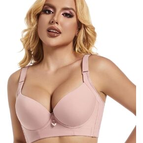 Push Up Bra for Women Back Smoothing Bra Seamless Underwire Soft T-Shirt Bras