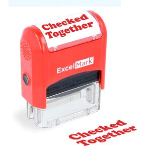 ExcelMark Self-Inking Rubber Teacher Grading Stamp - Checked Together