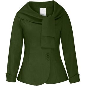 CHIC STAR Womens Linen Portrait Collar Blazer