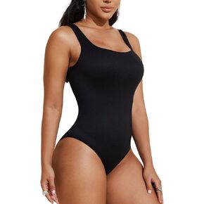 Bodysuits for Women Shapewear Tummy Control Square Neck Body Suits Seamless Body Shaper Tank Tops