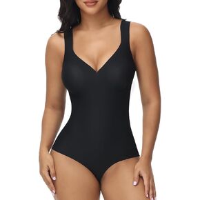 SHAPSHE الجسم المشكل البطن التحكم فاجا كامل الجسم ملابس داخلية بعقب رافع انخفاض قطع أكمام قصيرة ارتداءها للنساء بالإضافة إلى حجم الخصر خطف Cincher الخامس الرقبة تانك الأعلى تجريب الخروج صيف 2024 أسود in Kuwait