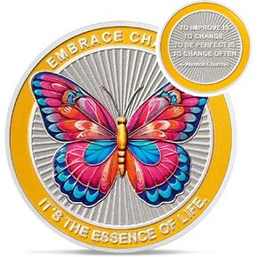 Original Iridescent Butterfly Sobriety Coin - Sunlight Recovery Addicts AA Coins - Gold Sober NA AA Chips and Medallions - Celebrate Living Clean Alcoholics Anonymous Gifts for Men Women