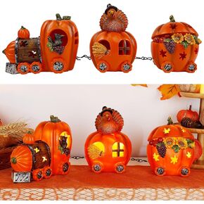 FORUP Thanksgiving Table Decorations, Thanksgiving Lighted Pumpkin Train Decorations, Thanksgiving Party Favors, Thanksgiving Table Centerpieces, Thanksgiving Indoor Home Tabletop Decorations