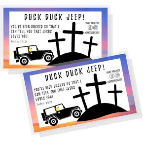 Lashicorn Christian Duck Duck SUV You’ve Been Ducked Christian Jesus Religious Cards Tags | 50 pk, 2x3.5" | Christian Ducks for Ducking Jeepin for Jesus