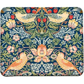 Vintage William Morris Strawberry Thief Mouse Pad, Stitched Edges Mouse Pad with Vintage Pattern