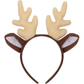 Totelux Reindeer Antlers Headband Deer Ears Hair Band for Women Christmas Hair Accessories Holiday Party Supplies Brown
