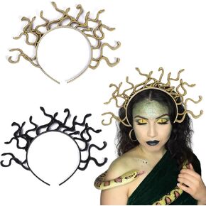 mdgfge Medusa Snake Headband Greek Goddess Headdress for Halloween Cosplay Party Women Girls Headpiece Hair Accessories Supplies (2 Pcs)
