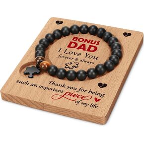 Bonus Dad Gifts - Gifts for Bonus Dad Christmas Birthday Unique Bonus Dad Fathers Day Presents Step Dad Father-in-Law Daddy Gift from Daughter To My Bonus Dad Bracelet