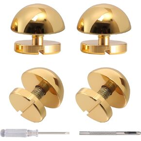 Notgia 8 Sets 12MM Purse Hardware Brass Studs for Clothing Rivets for Leather Purse Feet for Handbags Spikes and Studs for Repair and Decorate Clothing Shoes Belt Pet Collar Leather Craft (Gold)