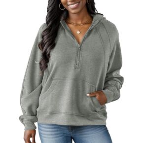 Nimsruc Half Zip Up Hoodies For Women Casual Sweatshirt Long Sleeve Quarter Zip Pullover