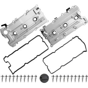 Upgraded Aluminimun Engine Valve Covers Left and Right Side Compatible With Nissan Infiniti QX4 2002 2003 Pathfinder 2002 2003 2004 3.5L