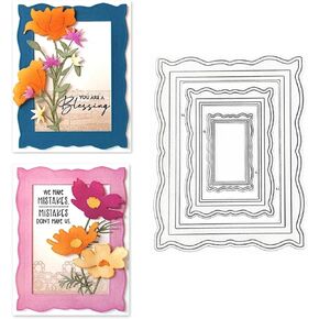 Rectangle Frame Metal Die Cuts, Photo Frame Rectangular Background Wedding Cutting Dies Cut Stencils for DIY Photo Decorative Embossing Paper Dies for Scrapbooking Card Making
