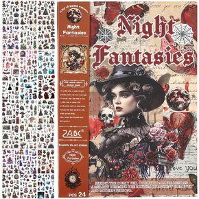 Auguro Vintage Scrapbook Stickers 480 Pre-Cut Washi Stickers for Journaling Journal Stickers for Adults Scrapbooking Supplies Vintage Stickers