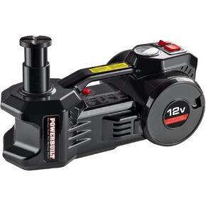 Powerbuilt 12 Volt Electric Jack and Tire Inflator Combo, 2 in 1, Fix Flat Tire or Vehicle Lift with 1 Ton Capacity Emergency Roadside Use Car Battery Charge, 620484