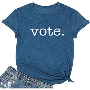 EIGIAGWNG Womens Vote Graphic Tees Funny Short Sleeve Presidential Election T-Shirts Tops