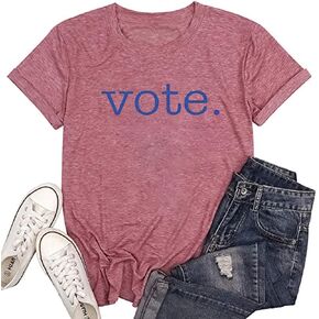 EIGIAGWNG Womens Vote Graphic Tees Funny Short Sleeve Presidential Election T-Shirts Tops