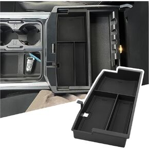 Center Console Organizer Compatible with 2023 2024 Ford F250 F350 F450 F550 Super Duty Accessories, Center Console Armrest Storage Box for Keys and Cash
