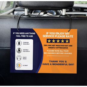 Sahel Rideshare Tip Rating Appreciated Sign compatible with Lyft uber for Driver (2-Packs) sign Rideshare 5 stars tips taxi sign driver Rating Appreciated Ride-share Driver Signs- Large 9x6