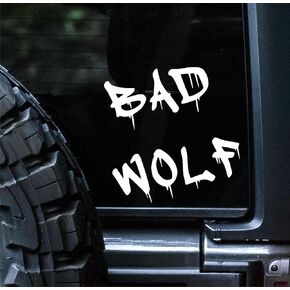 Sunset Graphics & Decals Dr Who Inspired Bad Wolf Vinyl Decal Vinyl Car Sticker | Cars Trucks Vans Walls Laptop | White | 5.5 Inches | SGD000171