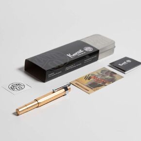 Kaweco AL Sport Gold Limited Edition, Fine Nib Sport Octagonal Clip Chrome