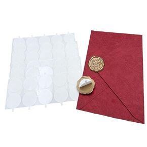 400PCS Double Sided Wax Seal Stickers Round 1inch Srtong Adhesive Circle Discs Double Sided Backing Stickers for Wax Seals Wax Stamp Coins, White