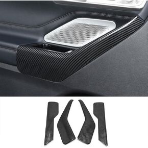 Car Accessories Fit For Ford Explorer 2020 2021 2022 Interior Door Side Armrest Strip Cover Trim (Carbon Fiber Style) ABS 4 PCS