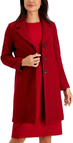 سترة Kasper النسائية المصنوعة من مزيج الصوف باللون الأحمر مقاس XL in Kuwait