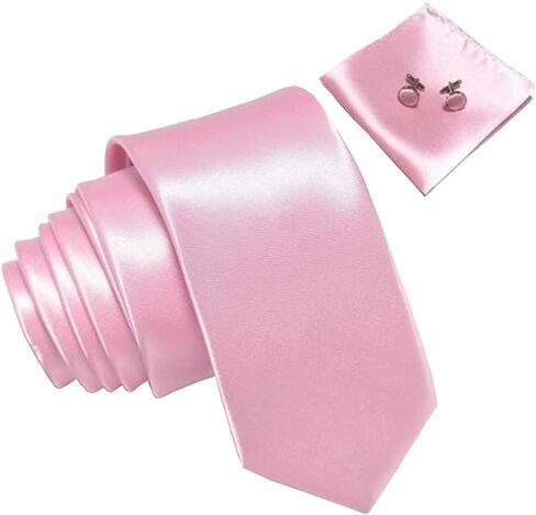 Solid Color Men's Tie, Pocket Square, and Cufflinks matching set in Saudi Arabia