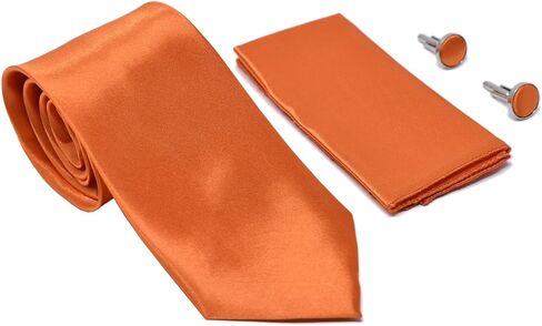 Solid Color Men's Tie, Pocket Square, and Cufflinks matching set in Saudi Arabia