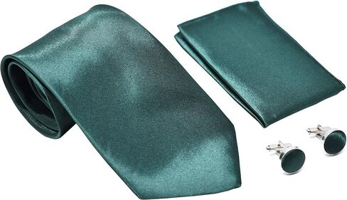 Solid Color Men's Tie, Pocket Square, and Cufflinks matching set in Saudi Arabia
