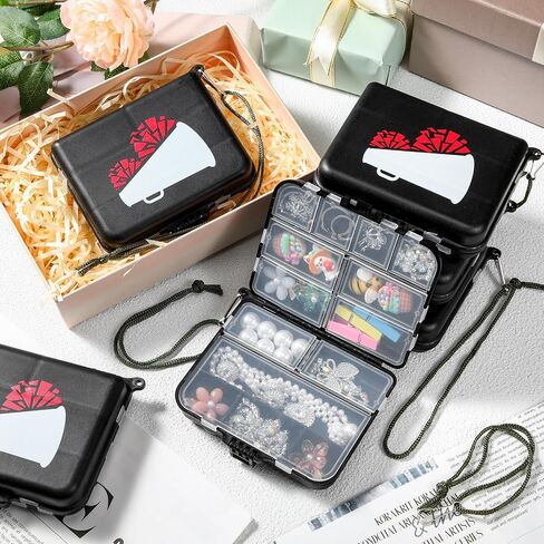 Vercraft 6 Pcs Cheerleader Bobby Pins Storage Box Cheer Team Gifts Bulk Hair Pins Storage Case Hair Accessories Organizer Cheer Dance Stuff for Women Girls Dance Cheerleading Travel(Red Pom Poms) in Saudi Arabia
