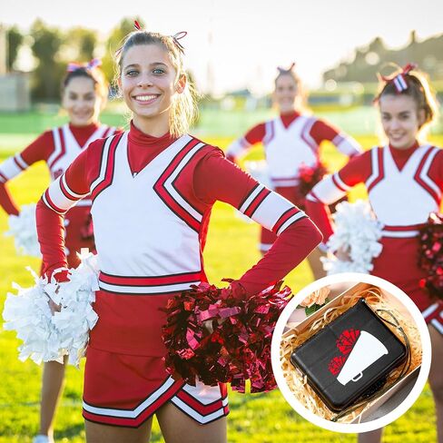 Vercraft 6 Pcs Cheerleader Bobby Pins Storage Box Cheer Team Gifts Bulk Hair Pins Storage Case Hair Accessories Organizer Cheer Dance Stuff for Women Girls Dance Cheerleading Travel(Red Pom Poms) in Saudi Arabia
