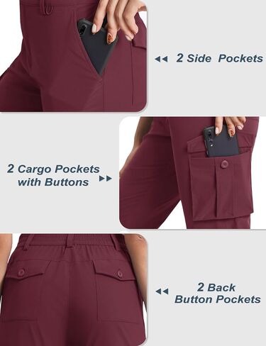 TACVASEN Women's Cargo Capris Lightweight Hiking Capri Pants with Pockets Water Resistant Stretch Golf Travel Outdoor in Saudi Arabia