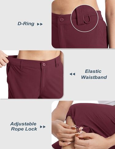 TACVASEN Women's Cargo Capris Lightweight Hiking Capri Pants with Pockets Water Resistant Stretch Golf Travel Outdoor in Saudi Arabia