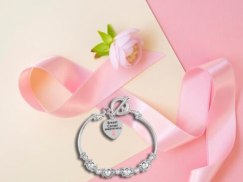 Breast Cancer Awareness Pink Ribbon Bracelets for Fundraising, Charity Walks, and Gifts - Perfect for Breast Cancer Awareness Month in Saudi Arabia