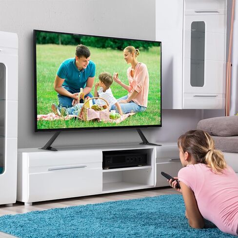 حامل تلفزيون WALI Universal، لمعظم أجهزة التلفاز بشاشة مسطحة LCD مقاس 22 إلى 65 بوصة، وفتحات تثبيت تصل إلى 800 × 500 مم (TVS001)، أسود in Saudi Arabia