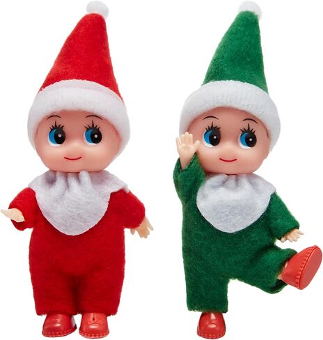 JOYIN 2 Pcs Christmas Elf Plush Doll Tiny Soft Plush Toy Doll for Christmas Decor, Xmas Gift, Xmas Clothing for Elf Doll in Saudi Arabia