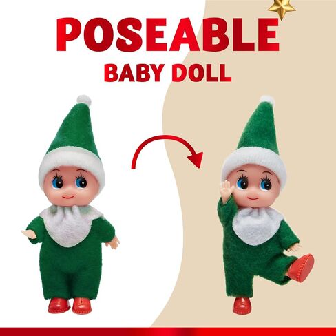 JOYIN 2 Pcs Christmas Elf Plush Doll Tiny Soft Plush Toy Doll for Christmas Decor, Xmas Gift, Xmas Clothing for Elf Doll in Saudi Arabia