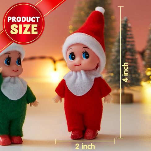 JOYIN 2 Pcs Christmas Elf Plush Doll Tiny Soft Plush Toy Doll for Christmas Decor, Xmas Gift, Xmas Clothing for Elf Doll in Saudi Arabia
