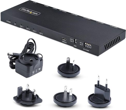 StarTech.com 2-Port HDMI Splitter (1x2) - 4K 60Hz UHD HDMI 2.0 Audio Video Splitter w/Scaler & Audio Extractor (3.5mm/SPDIF) - Dual HDMI Splitter (1-in 2-Out) - EDID Copy - TV/Projector (ST122HD20S) in Kuwait