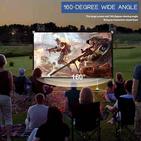 Projector Screen with Stand 80 inch 16:9 HD 4K Indoor Outdoor Projection Screen Portable Projector Screen with Carry Bag for Home Theater Backyard Cinema Travel Foldable Anti Crease in Saudi Arabia