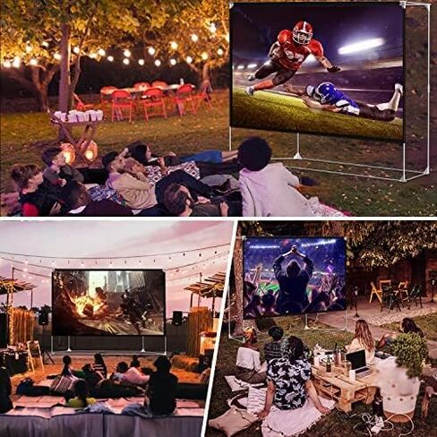 Projector Screen with Stand 80 inch 16:9 HD 4K Indoor Outdoor Projection Screen Portable Projector Screen with Carry Bag for Home Theater Backyard Cinema Travel Foldable Anti Crease in Saudi Arabia